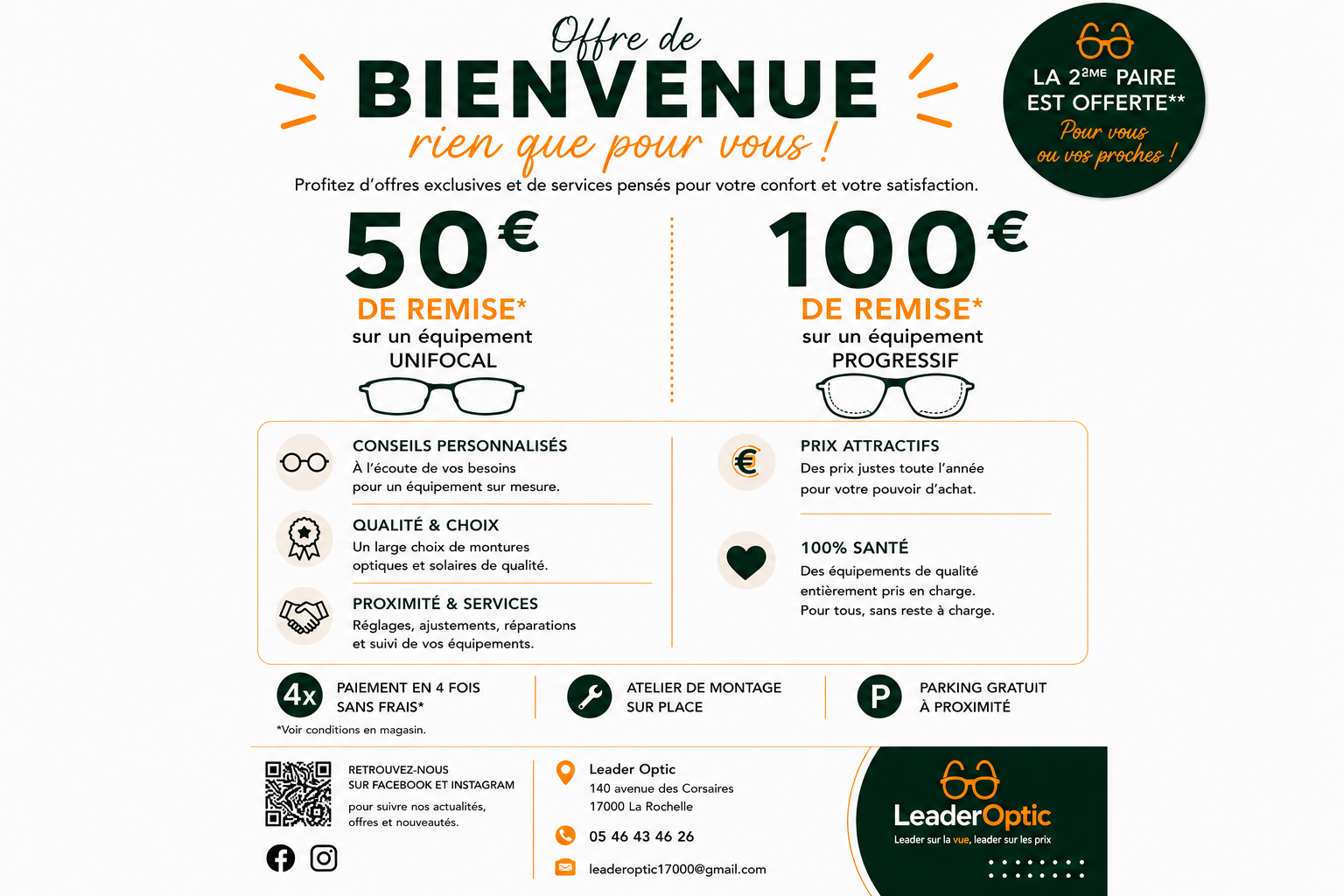 Flyer officiel Offre de Bienvenue Leader Optic La Rochelle